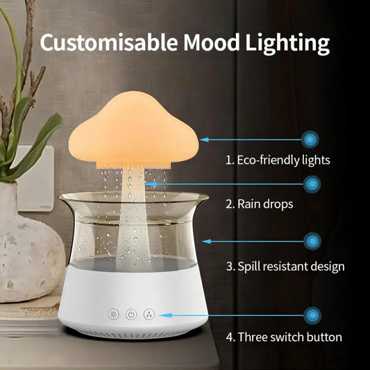 Relax Cloud Rain Diffuser – Aromatherapy Humidifier with Colorful LED Light