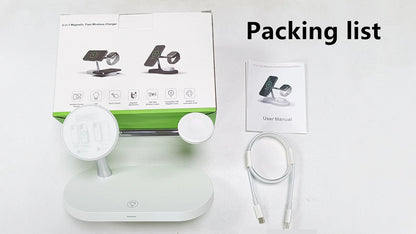 3-in-1 Wireless Charger Stand for iPhone 12-16, Apple Watch 4-10, AirPods 2/3/Pro