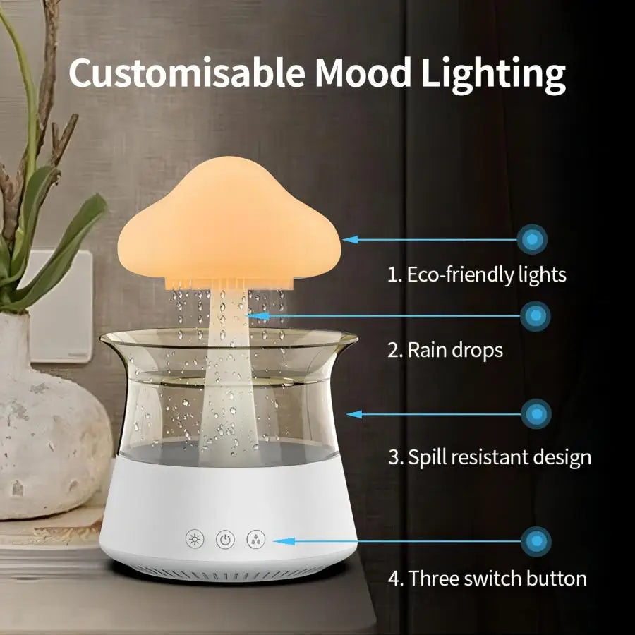 Relax Cloud Rain Diffuser – Aromatherapy Humidifier with Colorful LED Light