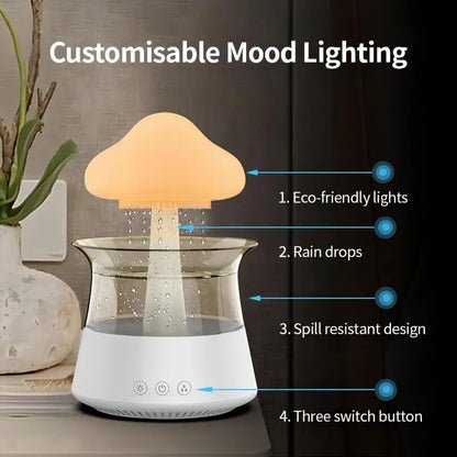 Relax Cloud Rain Diffuser – Aromatherapy Humidifier with Colorful LED Light