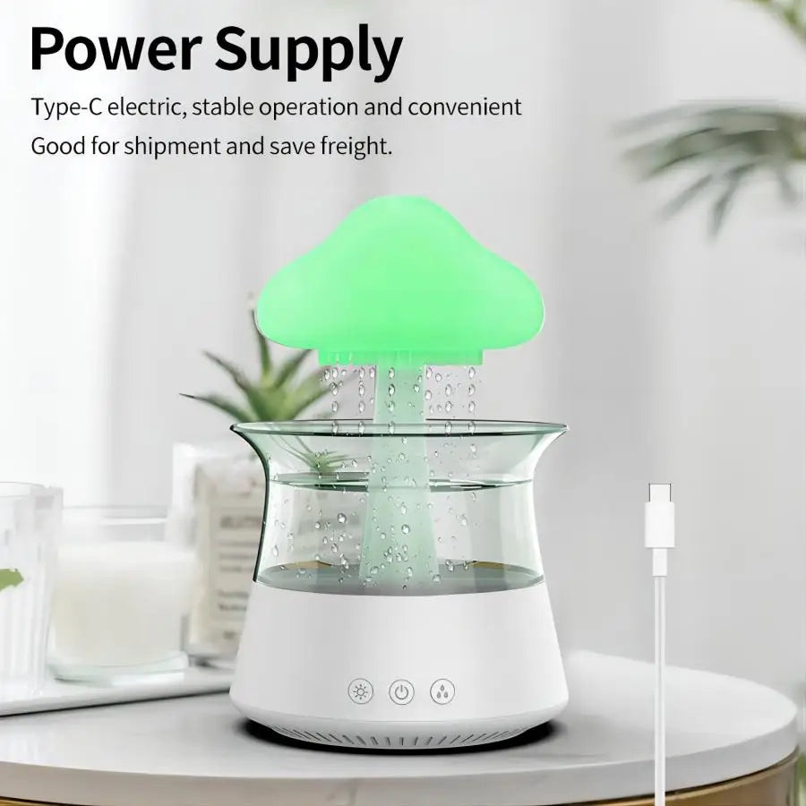 Relax Cloud Rain Diffuser – Aromatherapy Humidifier with Colorful LED Light