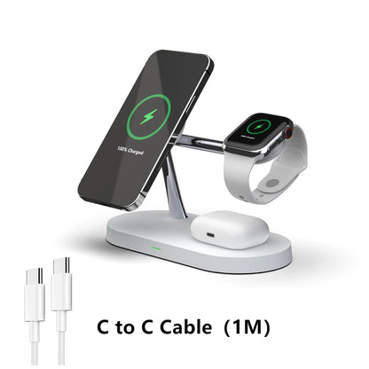 3-in-1 Wireless Charger Stand for iPhone 12-16, Apple Watch 4-10, AirPods 2/3/Pro